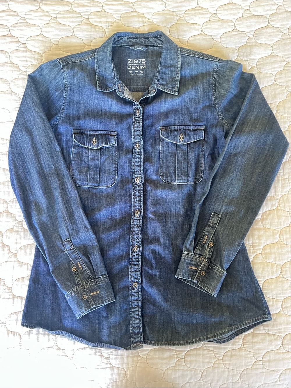 Z1975 Denim Button-Up Shirt in Medium Blue